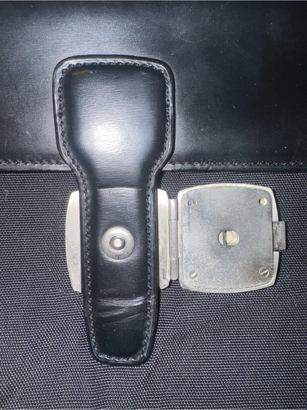 Alfred Dunhill Black Leather & Canvas “Second Bag” Clutch retail $407